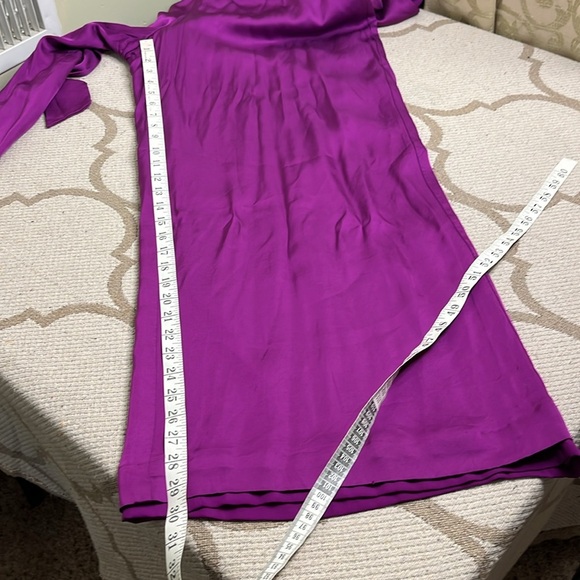 Lauren Ralph Lauren Purple v-neckline faux wrap wide leg jumpsuit belted - Picture 9 of 17